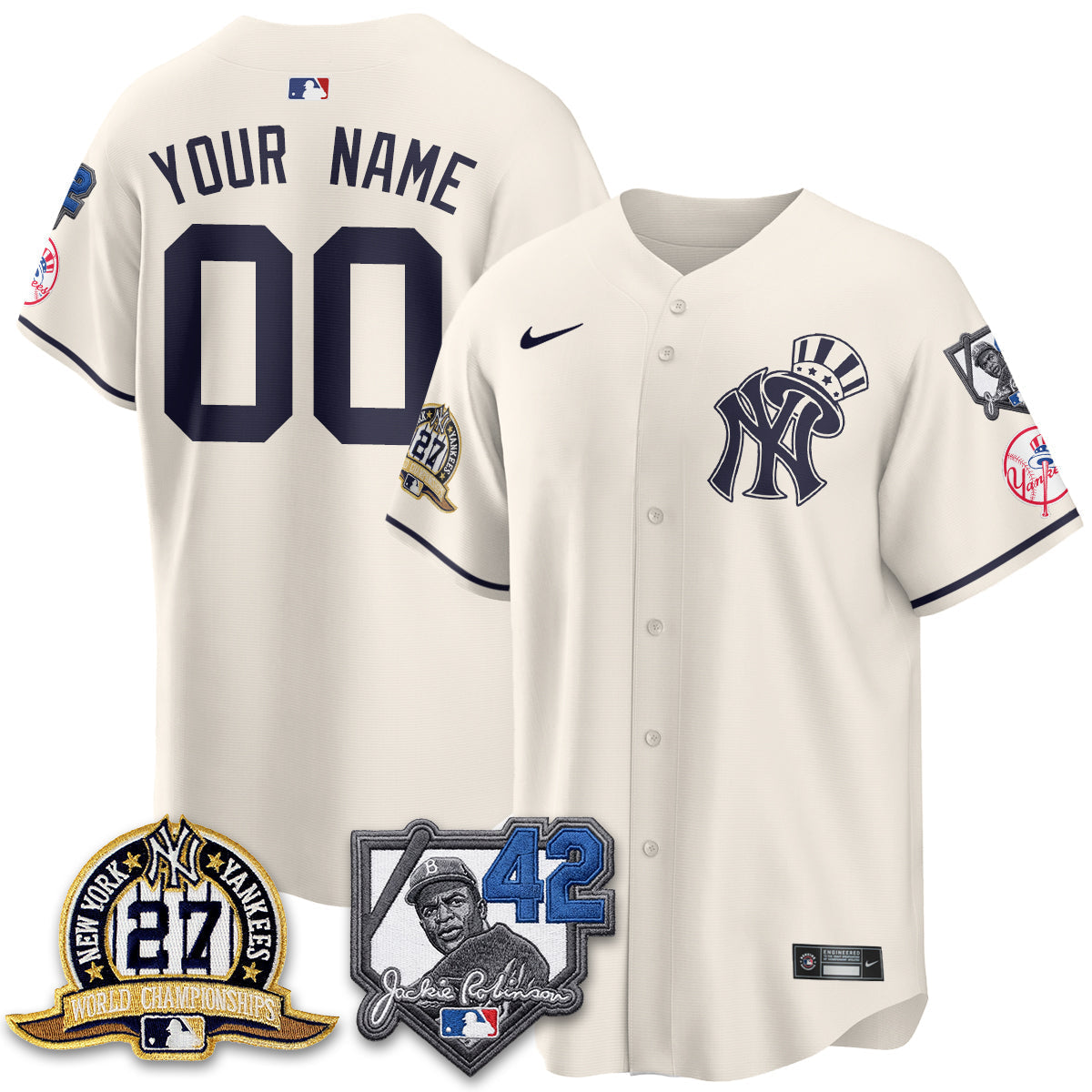 New York Yankees 2026 Jackie Robinson Day Vapor Limited Gold Edition Custom Jersey - Stitched - V2