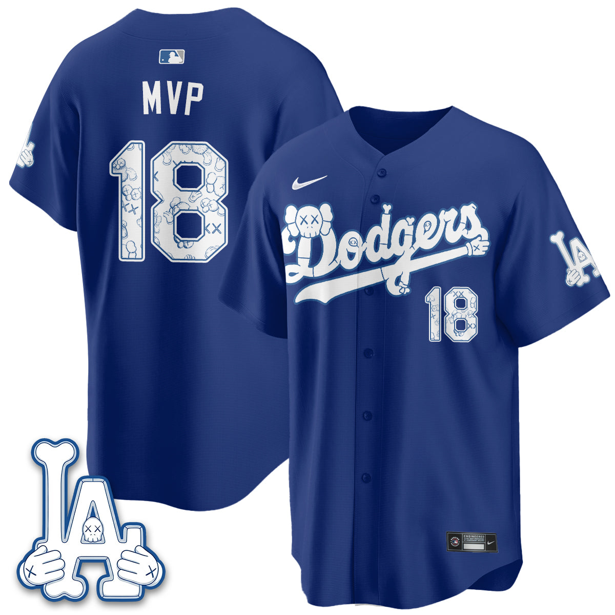 Los Angeles Dodgers x KAWS Edition Vapor Jersey V2- Stitched-Cuztomshoes