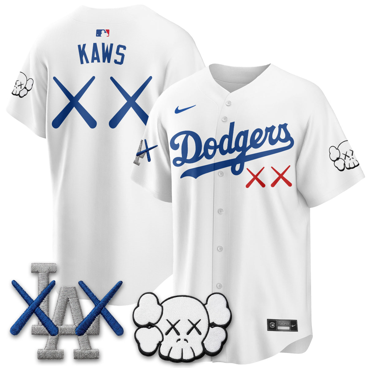 Los Angeles Dodgers x KAWS Edition Vapor Jersey - Stitched-Cuztomshoes