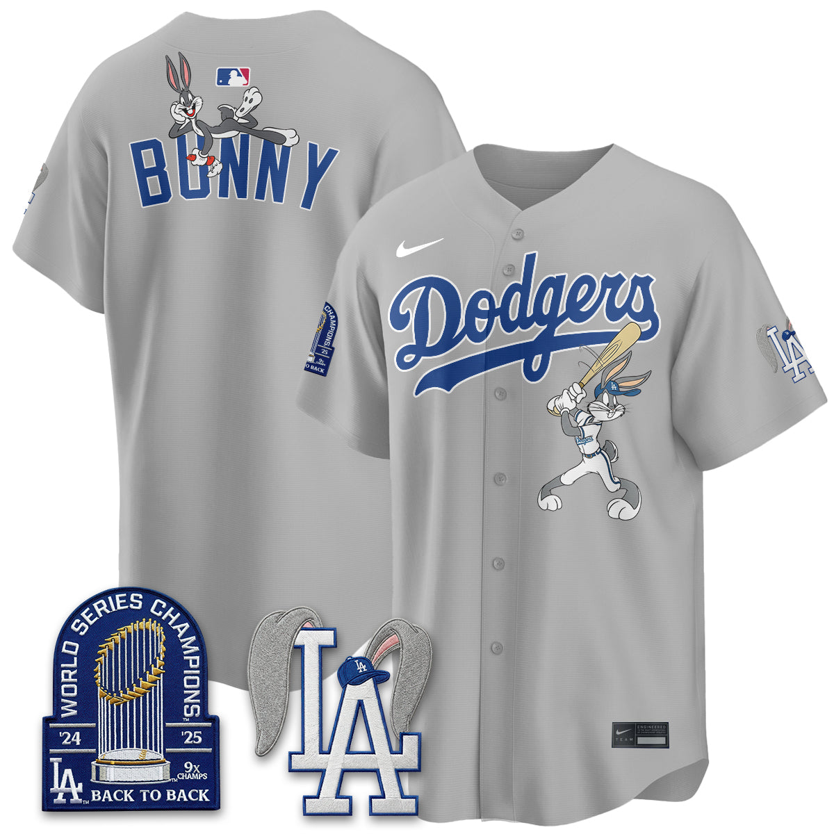 Los Angeles Dodgers Bunny Edition Vapor Jersey - Stitched-Cuztomshoes