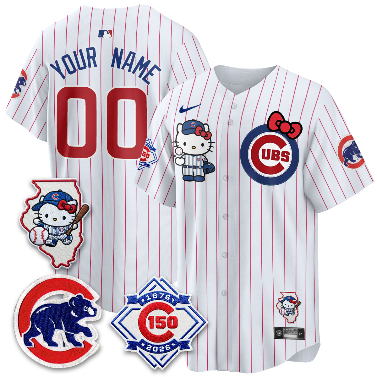 Chicago Cubs x Meow KT Vapor Premier Limited Custom Jersey - Stitched V2