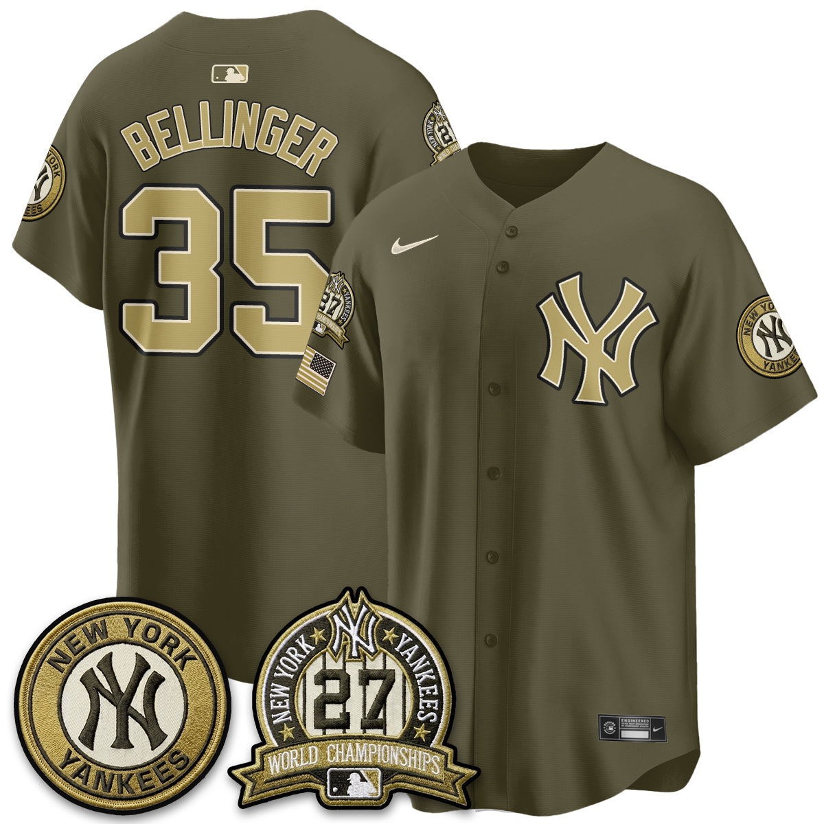 New York Yankees New Era Olive 2026 Armed Forces Day Jersey -Stitched