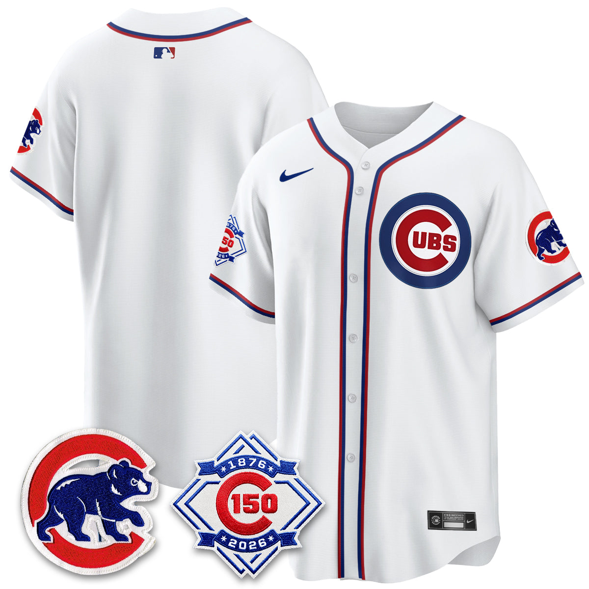 Chicago Cubs 150th Anniversary Black Out Style Vapor Premier Limited Jersey - Stitched