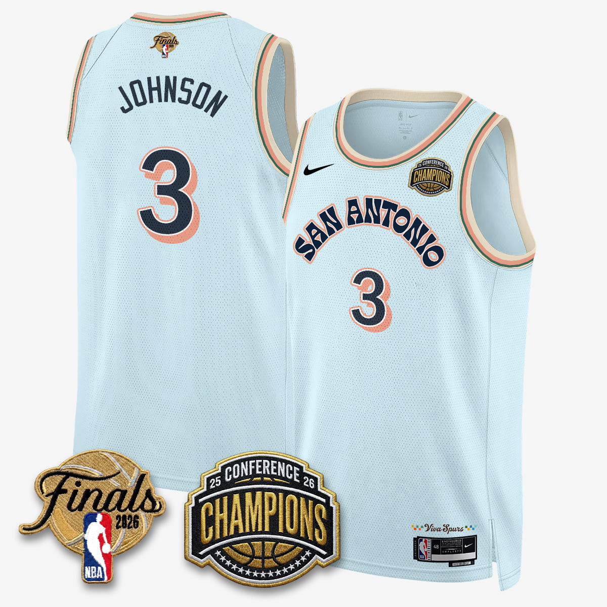 San Antonio Spurs 2026 Basketball  Western Conference Champions Vapor City Edition Jersey - Stitched