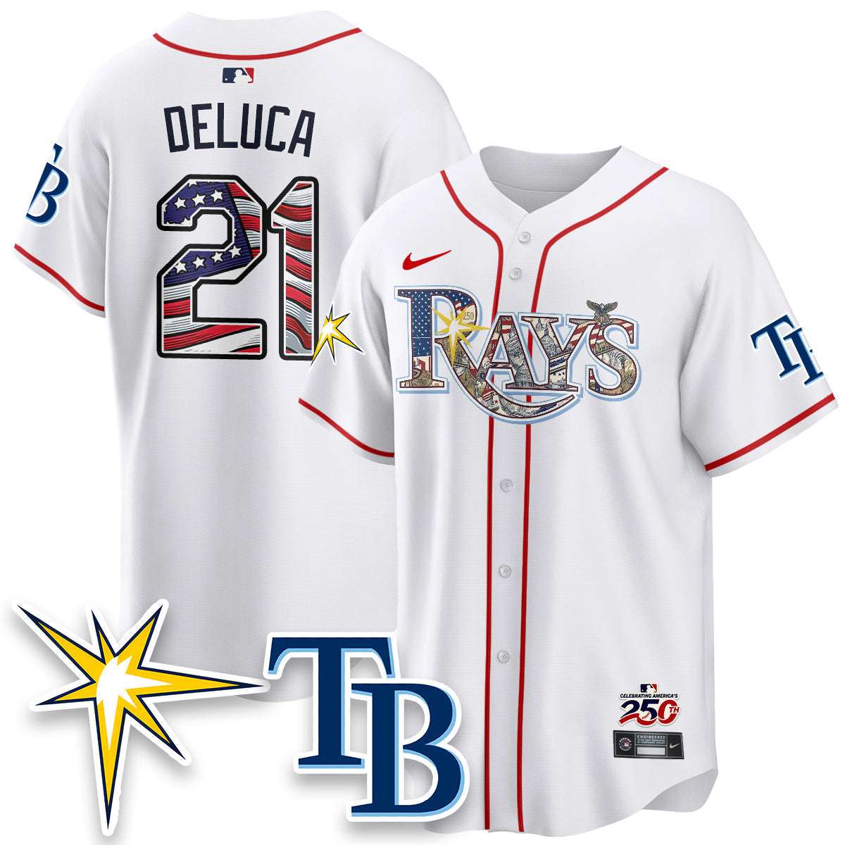 Tampa Bay Rays 2026 Independence Day USA Vapor Limited Jersey - Stitched