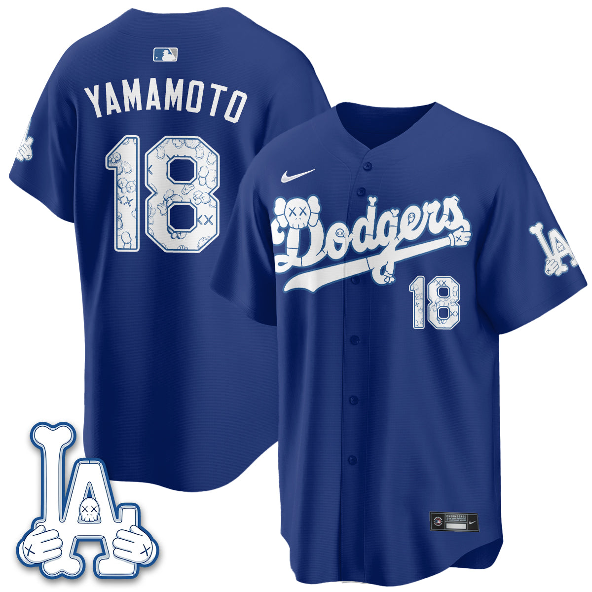 Los Angeles Dodgers x KAWS Edition Vapor Jersey V2- Stitched-Cuztomshoes