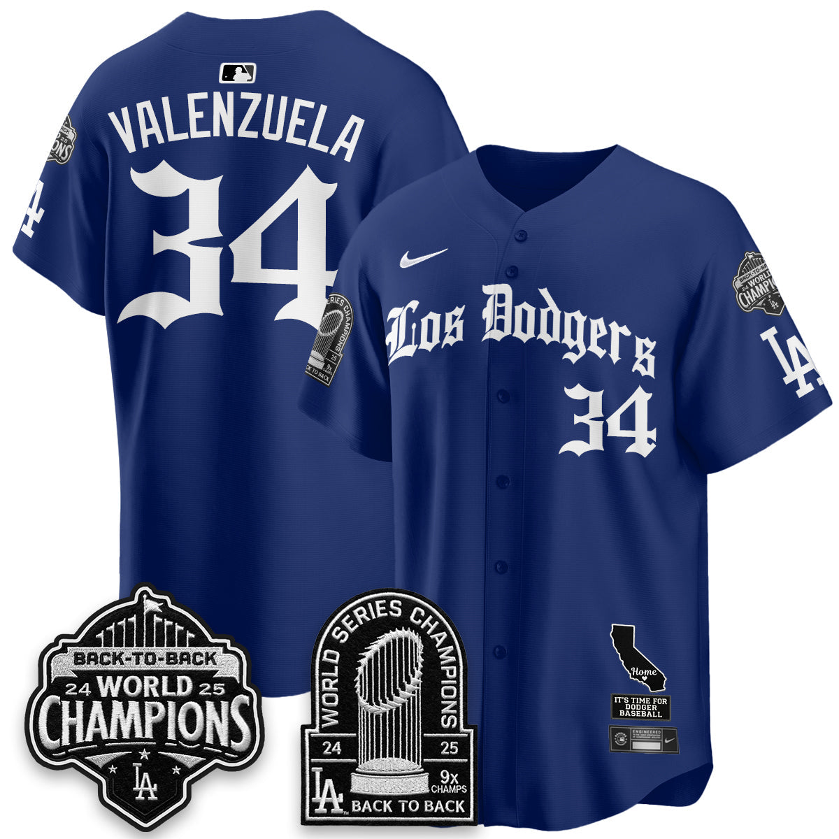 Los Angeles Dodgers World Series Champions Vapor Premier Limited Gothic Edition Jersey - Stitched-Cuztomshoes