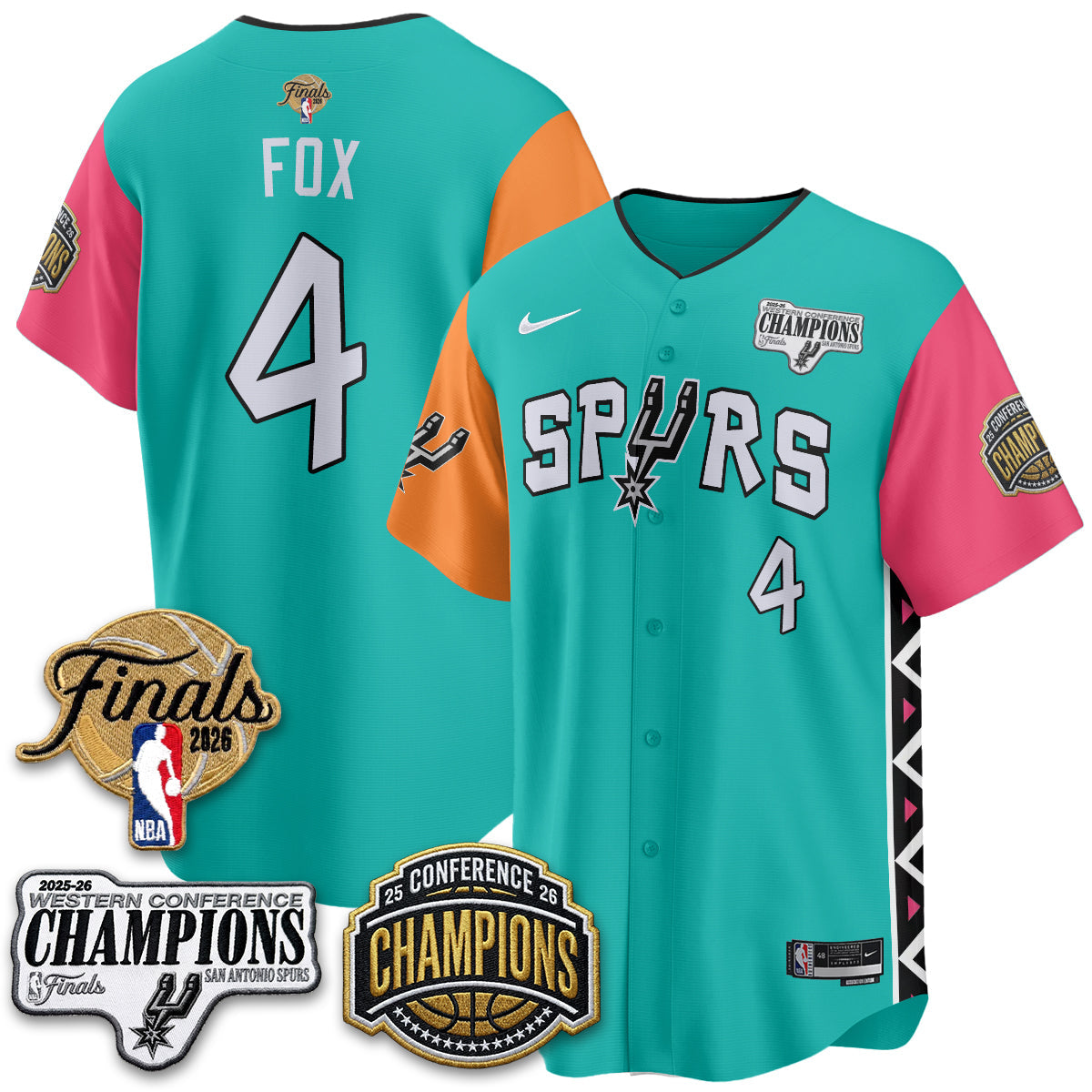 San Antonio Spurs 2026 Basketball Finals Vapor Jersey - Stitched