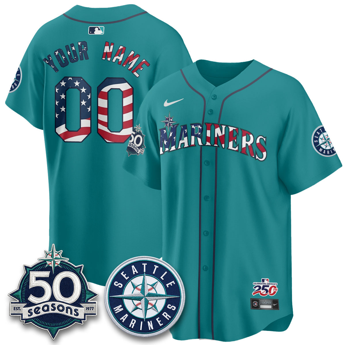 Seattle Mariners Americana 2026 Vapor Limited Custom Jersey - Stitched