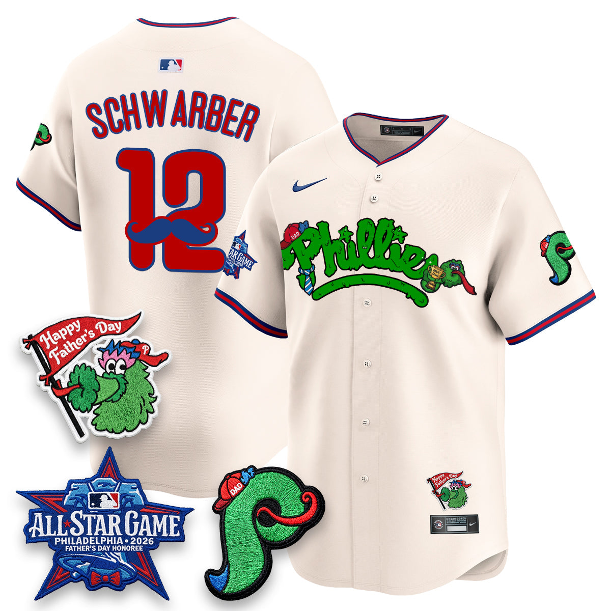 Philadelphia Phillies Happy Father's Day Vapor Jersey - Stitched