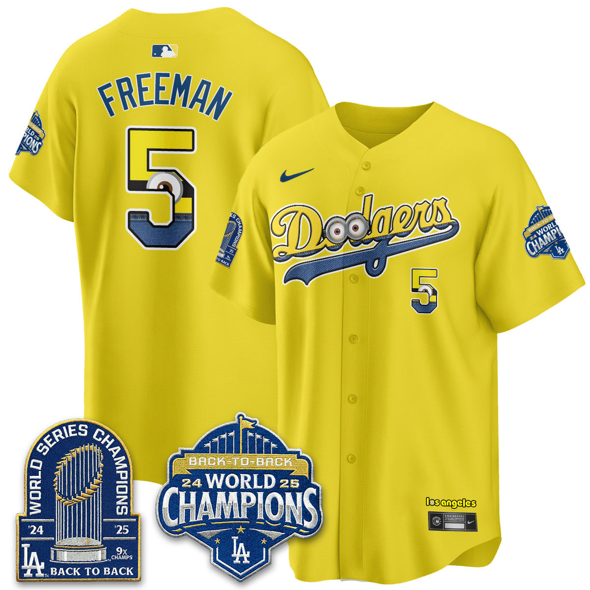 Los Angeles Dodgers x Yellow Capsules Vapor Jersey - Stitched-Cuztomshoes