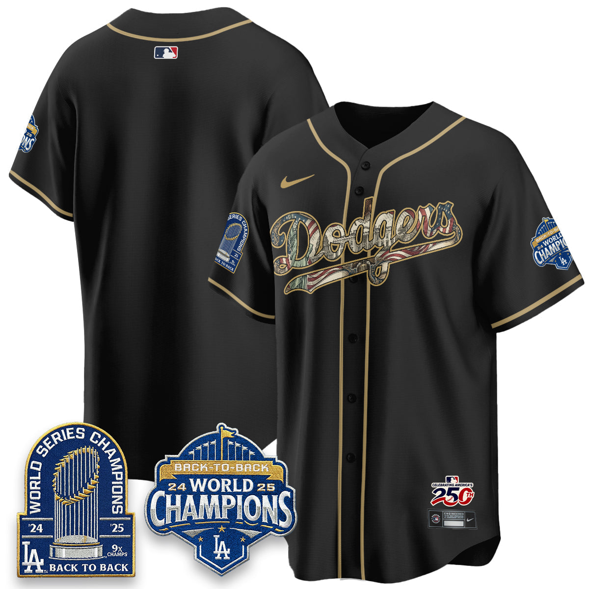 Los Angeles Dodgers 2026 Independence Day USA Vapor Limited Jersey - Stitched-Cuztomshoes