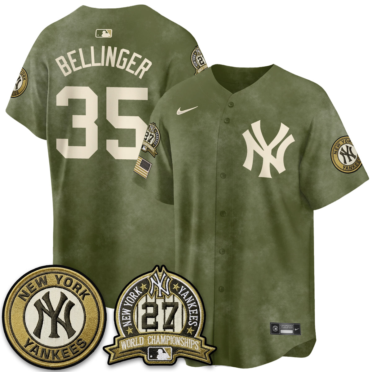 New York Yankees New Era Olive 2026 Armed Forces Day Jersey -Stitched