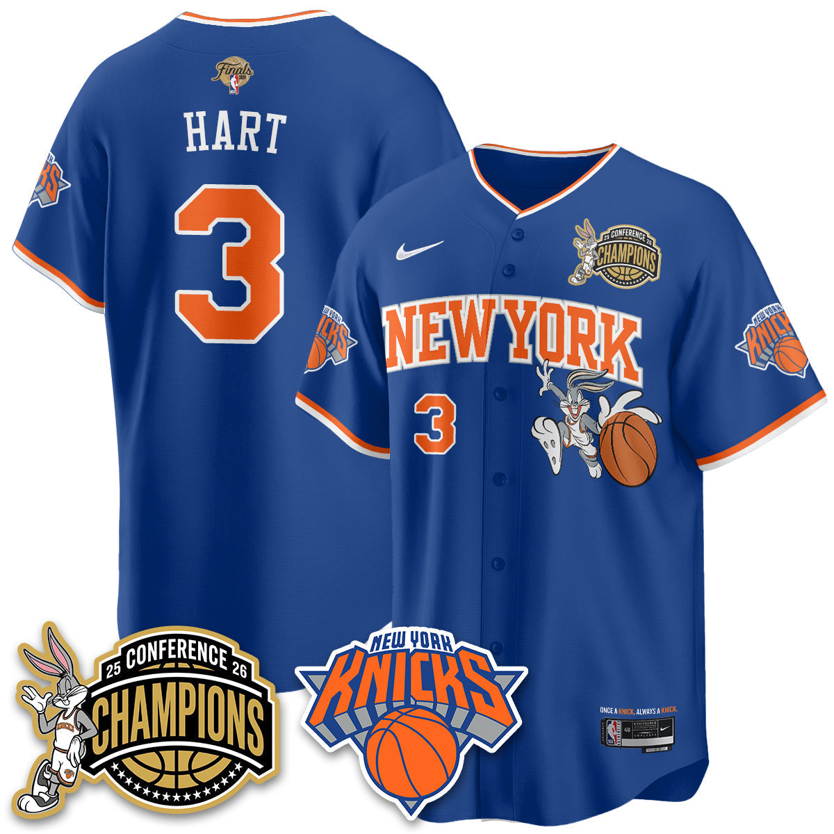 New York Knicks 2026 Basketball Finals x Bunny Vapor Jersey V2- Stitched-Cuztomshoes