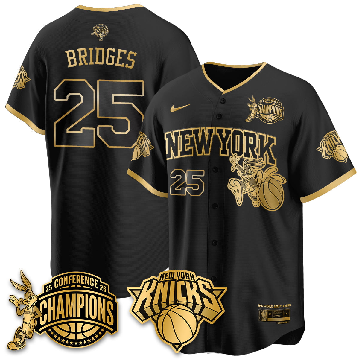 New York Knicks 2026 Basketball Finals x Bunny Vapor Jersey V2- Stitched-Cuztomshoes