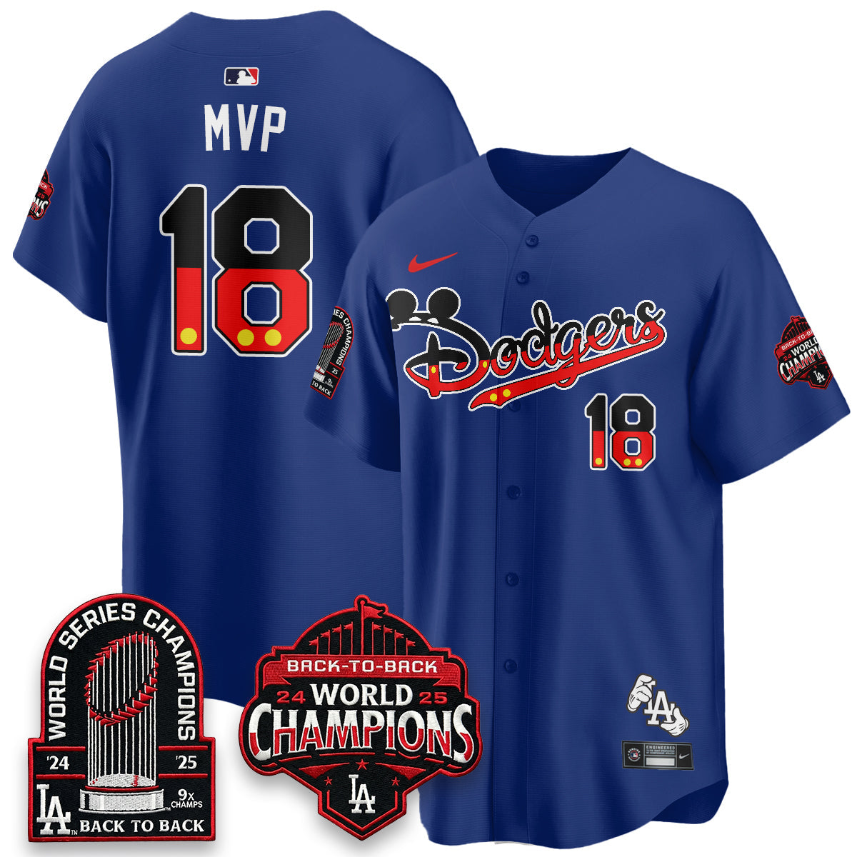 Los Angeles Dodgers x Mouse Vapor Limited Jersey- Stitched-Cuztomshoes