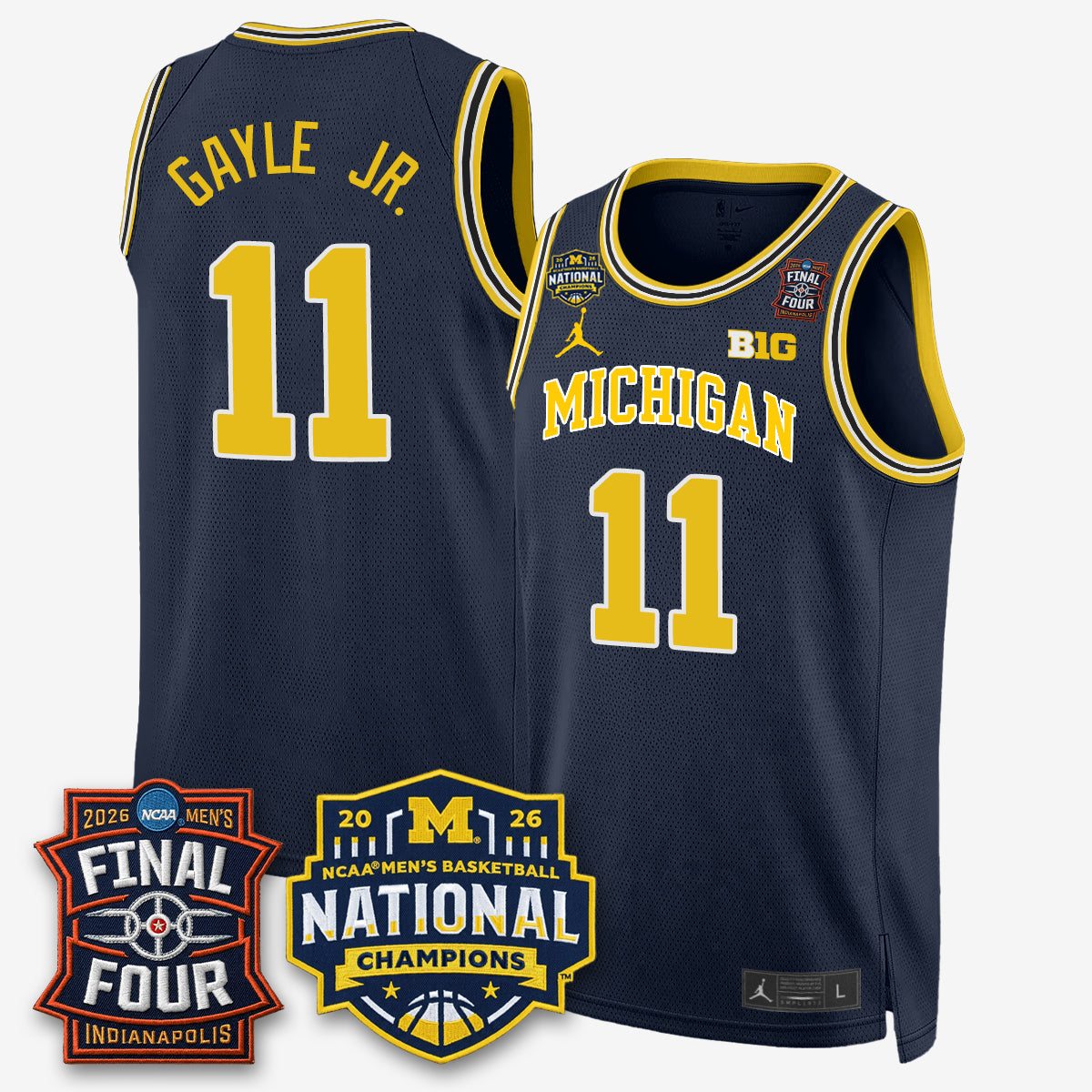 Michigan Wolverines 2026 Men's Basketball Champions Limited Jersey - Stitched-Cuztomshoes