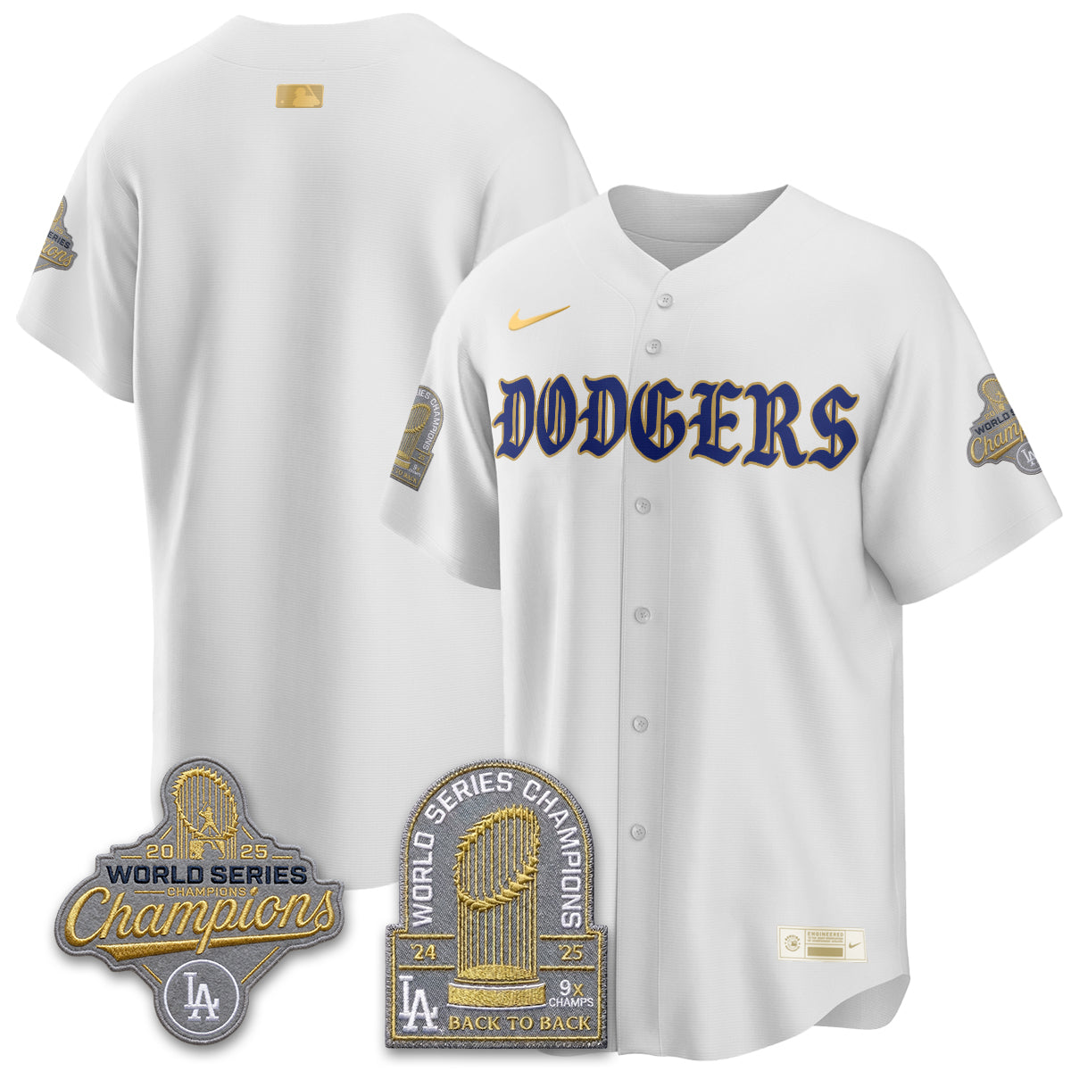 Los Angeles Dodgers Vapor Limited Jersey - Back to Back 9x Champs - Stitched-Cuztomshoes