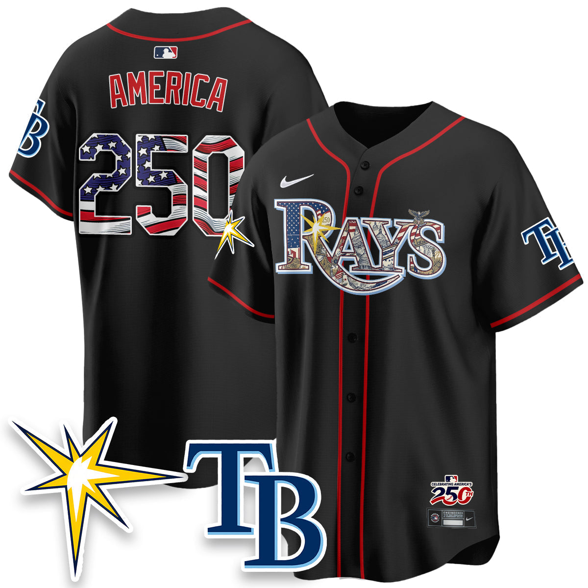 Tampa Bay Rays 2026 Independence Day USA Vapor Limited Jersey - Stitched