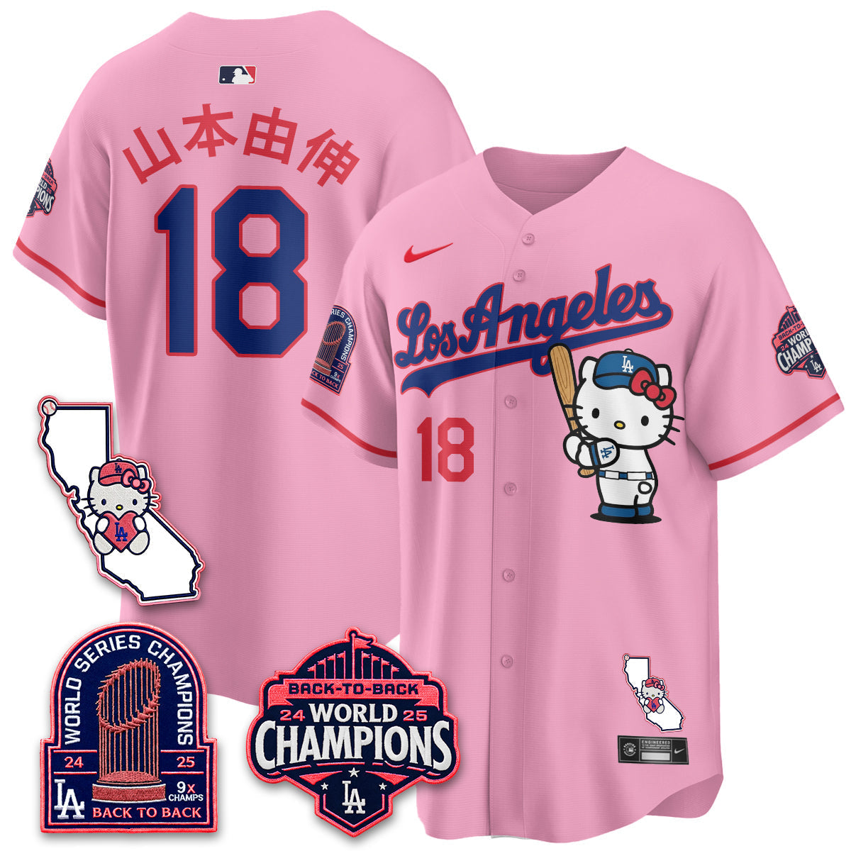 Los Angeles Dodgers x Meow KT 2026 Vapor Jersey - Stitched - V4-Cuztomshoes
