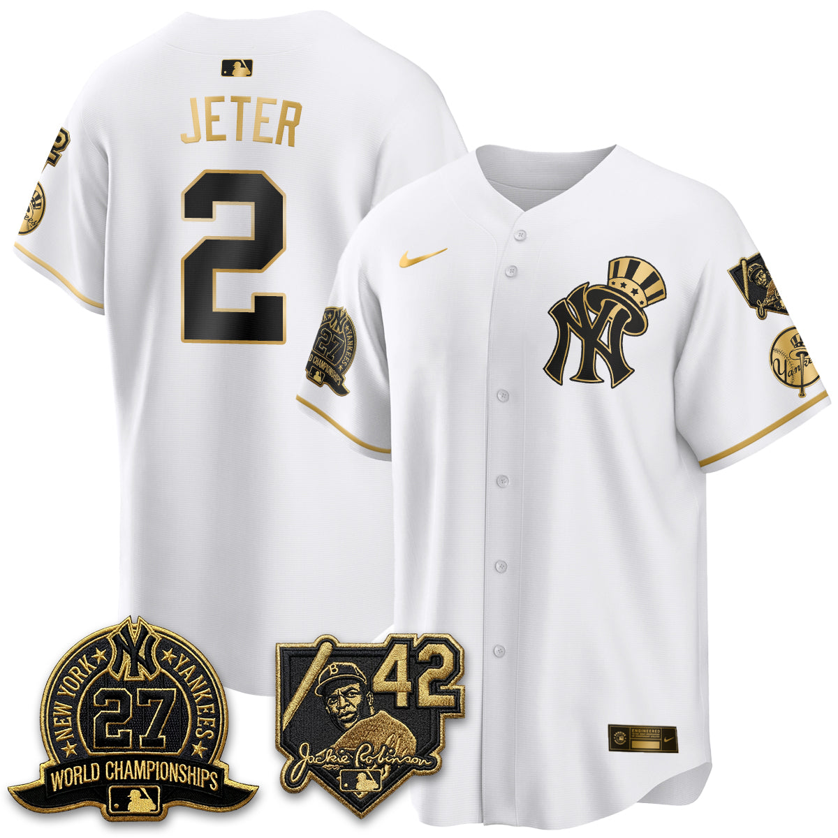 New York Yankees 2026 Jackie Robinson Day Vapor Limited Gold Edition Jersey - Stitched - V2