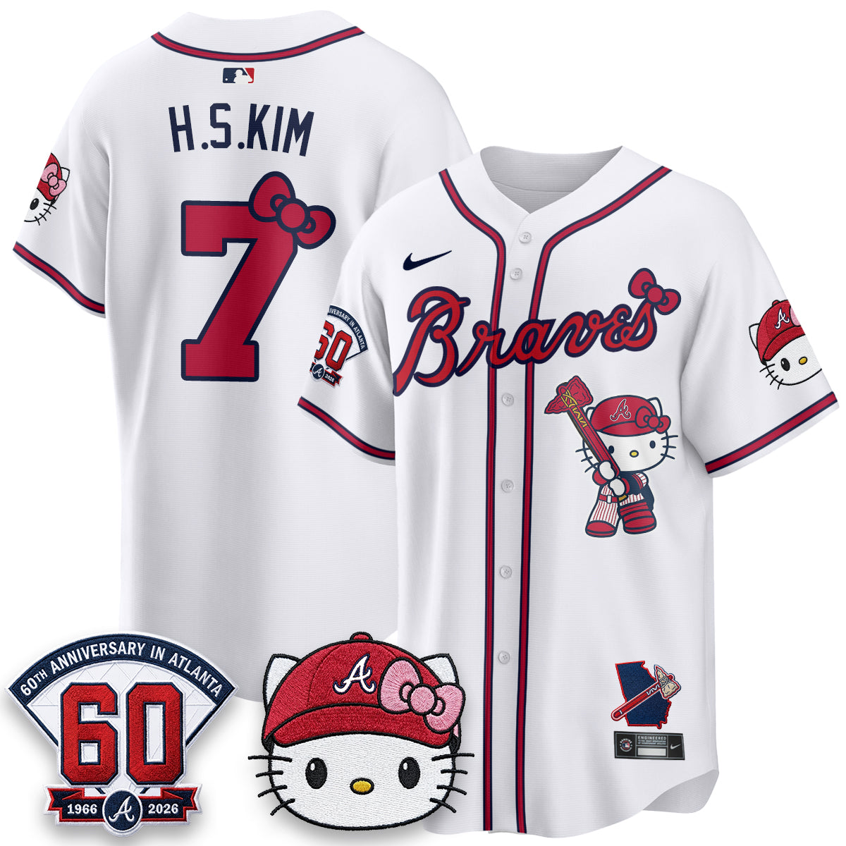 Atlanta Braves x Meow KT 2026 Vapor Limited Jersey - Stitched-Cuztomshoes