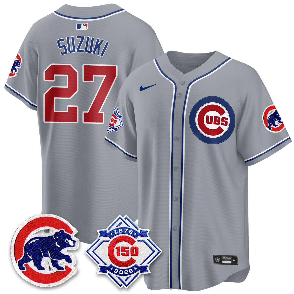Chicago Cubs 150th Anniversary Black Out Style Vapor Premier Limited Jersey - Stitched