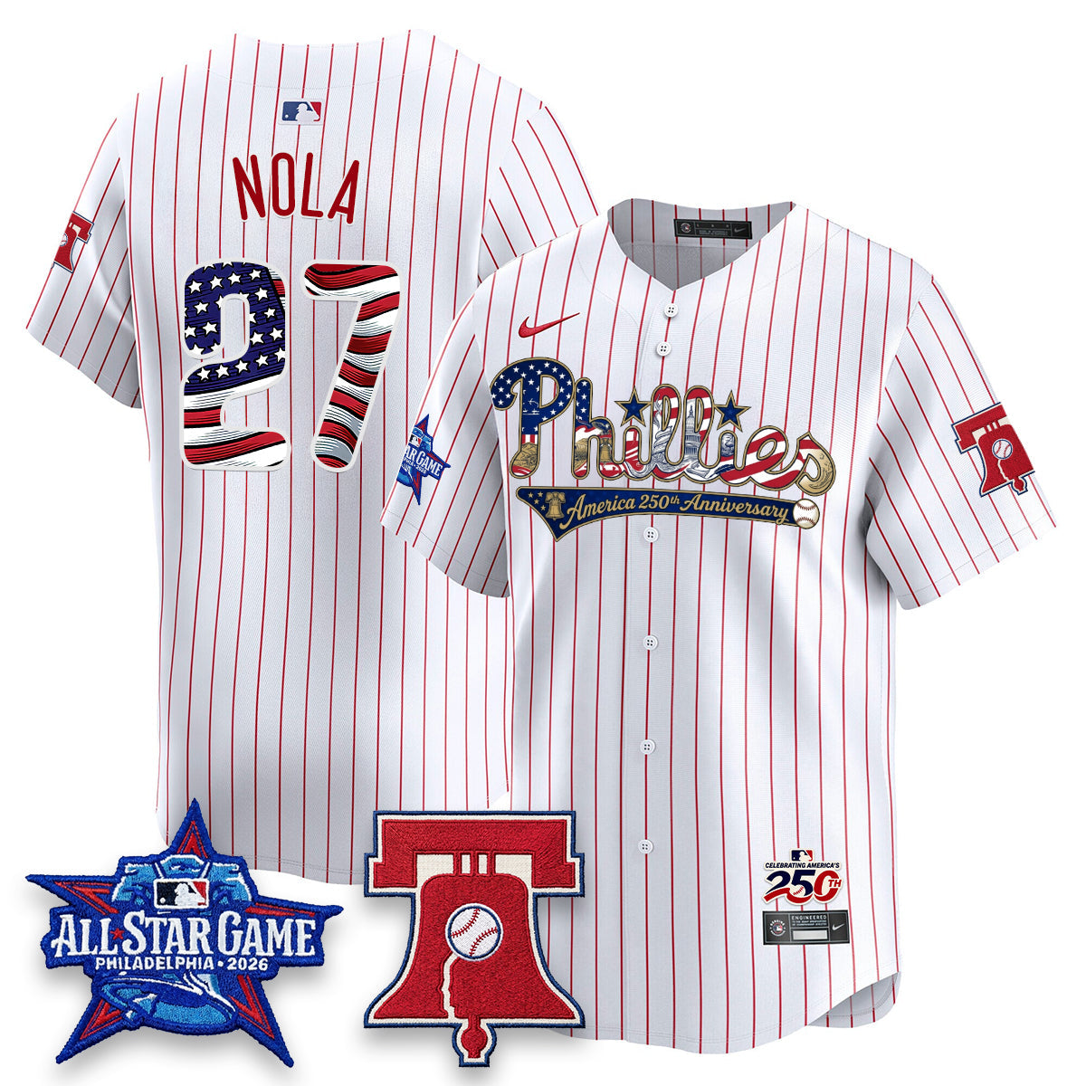 Philadelphia Phillies 2026 Independence Day USA Vapor Limited Jersey - Stitched-Cuztomshoes
