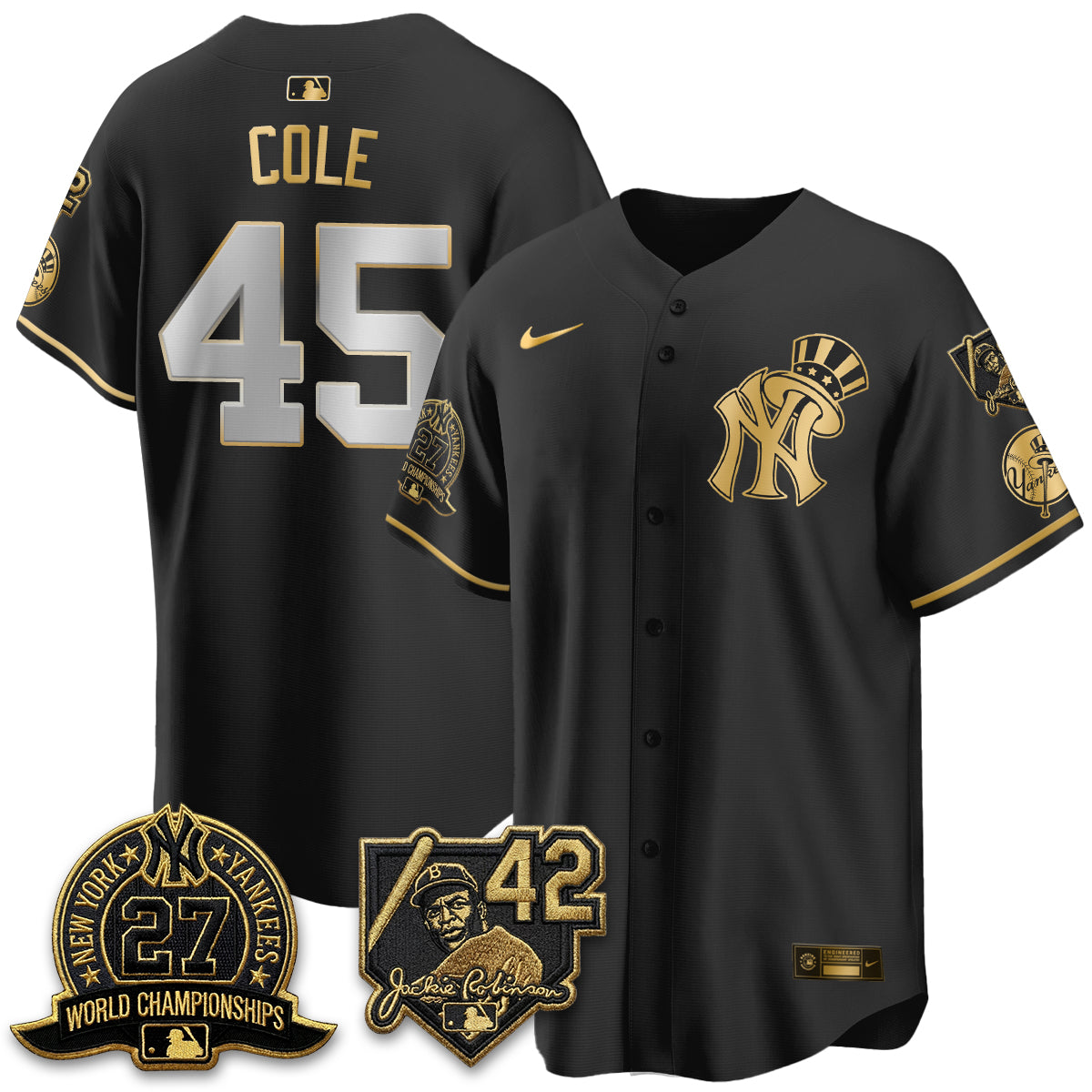 New York Yankees 2026 Jackie Robinson Day Vapor Limited Gold Edition Jersey - Stitched - V2
