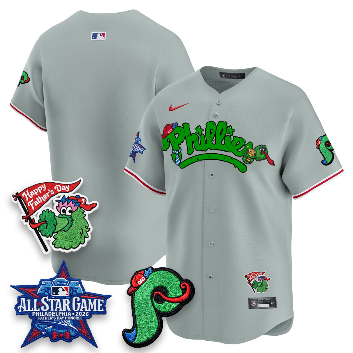 Philadelphia Phillies Happy Father's Day Vapor Jersey - Stitched