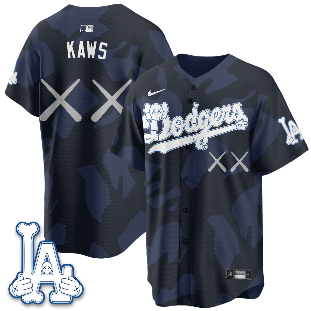 Los Angeles Dodgers x KAWS Edition Vapor Jersey V2- Stitched-Cuztomshoes