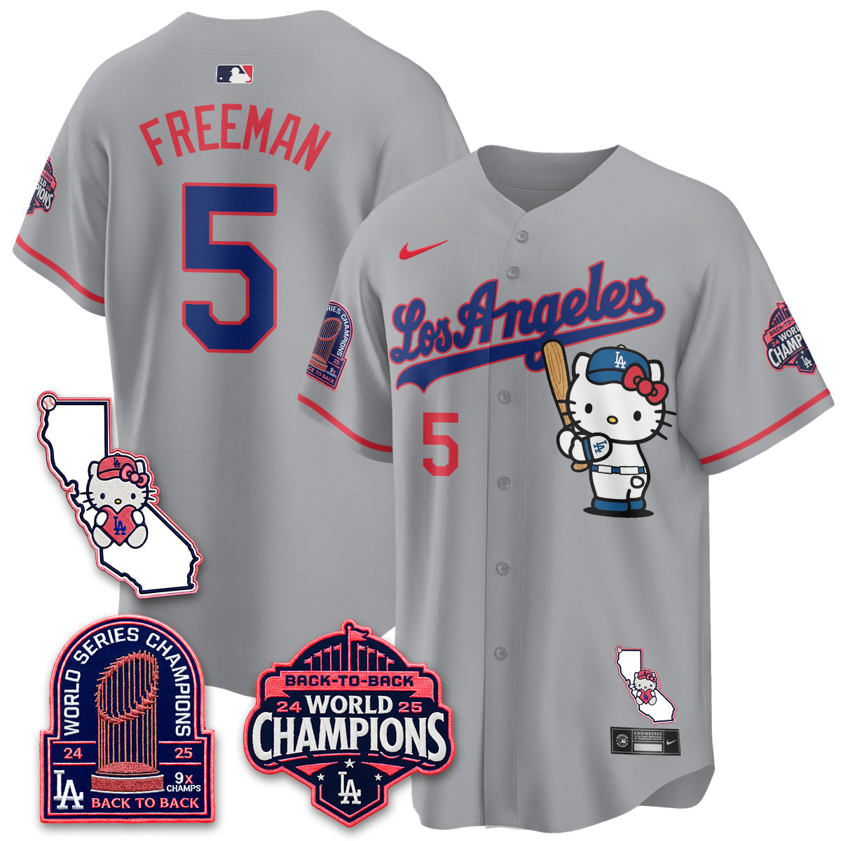 Los Angeles Dodgers x Meow KT 2026 Vapor Jersey - Stitched - V4-Cuztomshoes