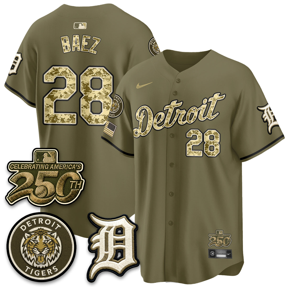Detroit Tigers 2026 Armed Forces Day Jersey - Stitched