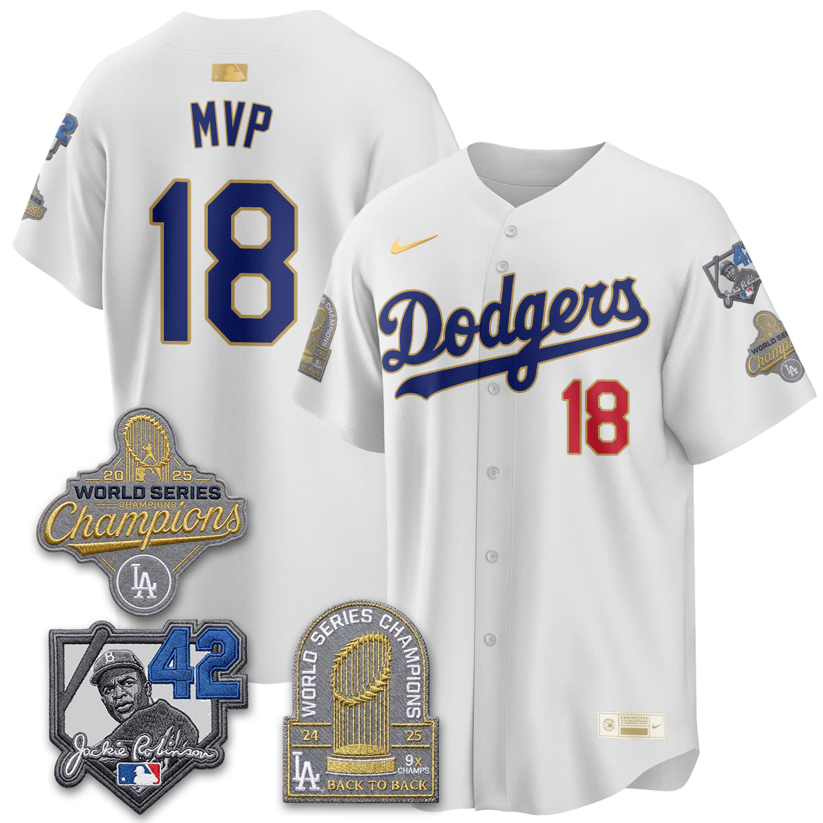 Los Angeles Dodgers 2026 Jackie Robinson New Era Vapor Limited Jersey - Stitched-Cuztomshoes