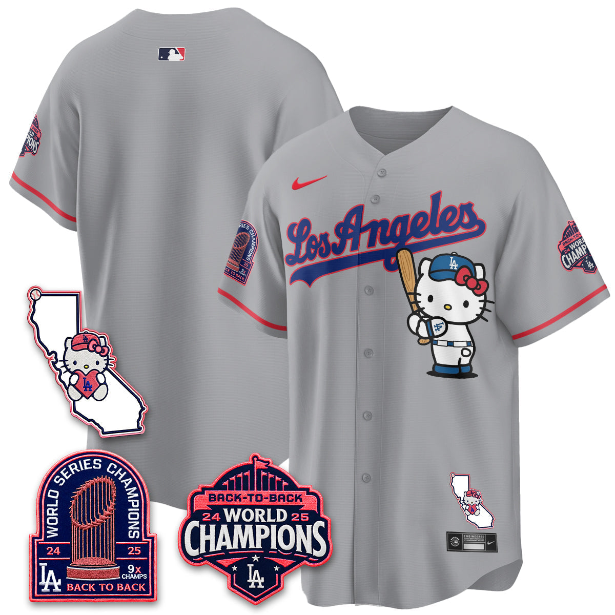 Los Angeles Dodgers x Meow KT 2026 Vapor Jersey - Stitched - V4-Cuztomshoes