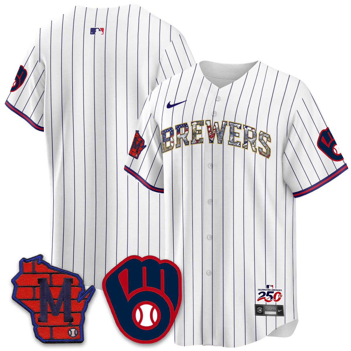 Milwaukee Brewers 2026 Independence Day USA Vapor Limited Jersey - Stitched-Cuztomshoes