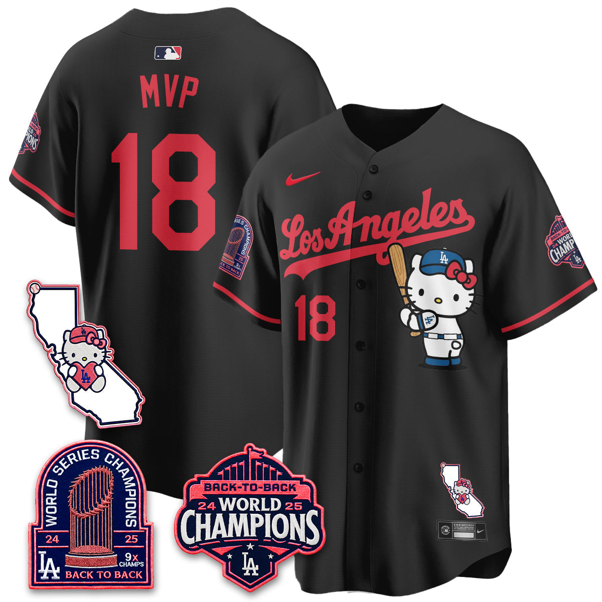 Los Angeles Dodgers x Meow KT 2026 Vapor Jersey - Stitched - V4-Cuztomshoes