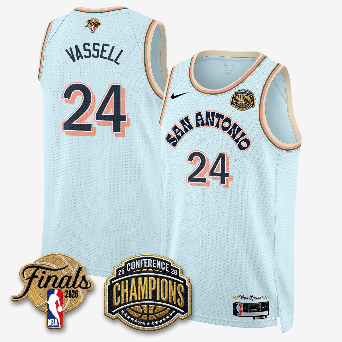 San Antonio Spurs 2026 Basketball  Western Conference Champions Vapor City Edition Jersey - Stitched