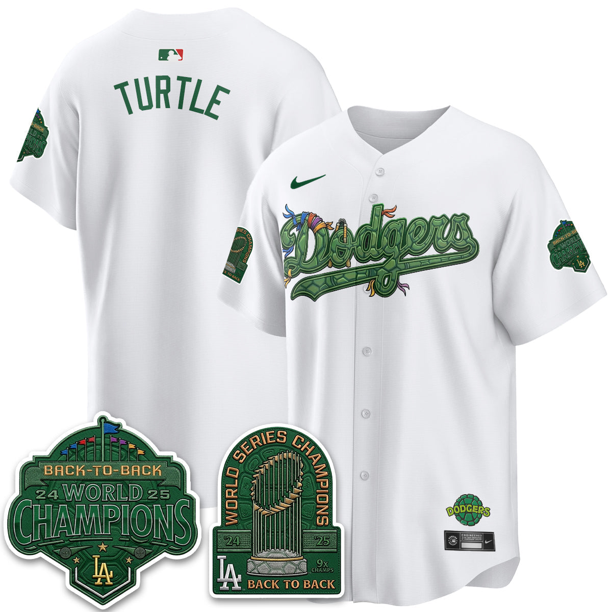 Los Angeles Dodgers x TMNT 2026 Vapor Jersey - Stitched-Cuztomshoes