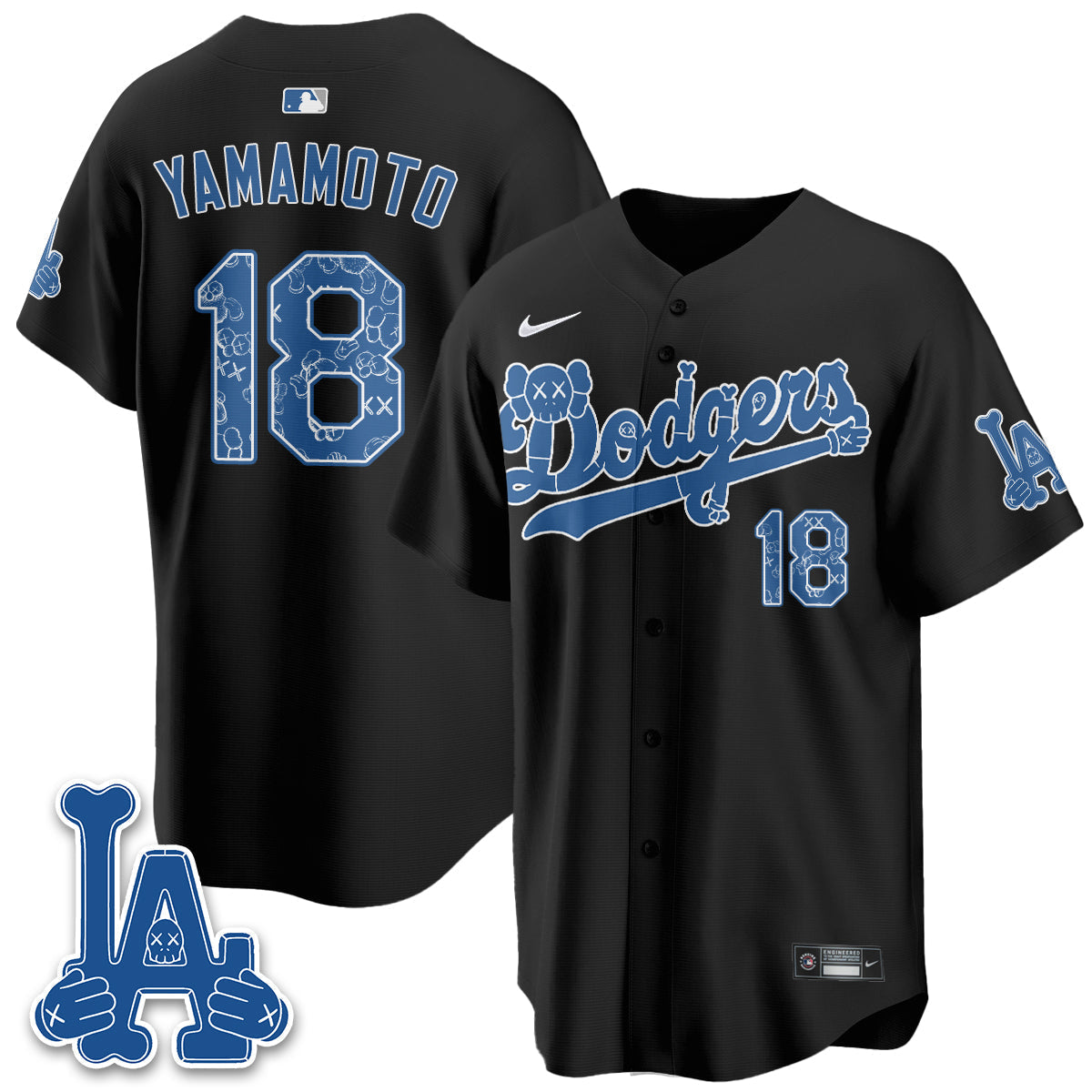 Los Angeles Dodgers x KAWS Edition Vapor Jersey V2- Stitched-Cuztomshoes