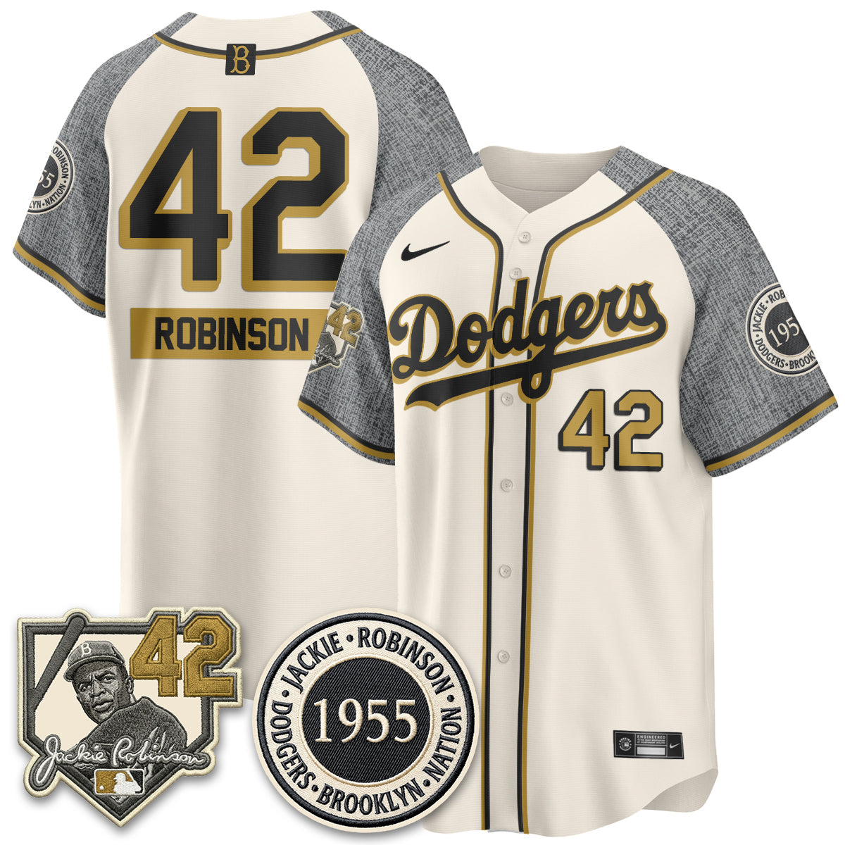 Los Angeles Dodgers 2026 New Era Jackie Robinson Vapor Limited Jersey - Stitched-Cuztomshoes