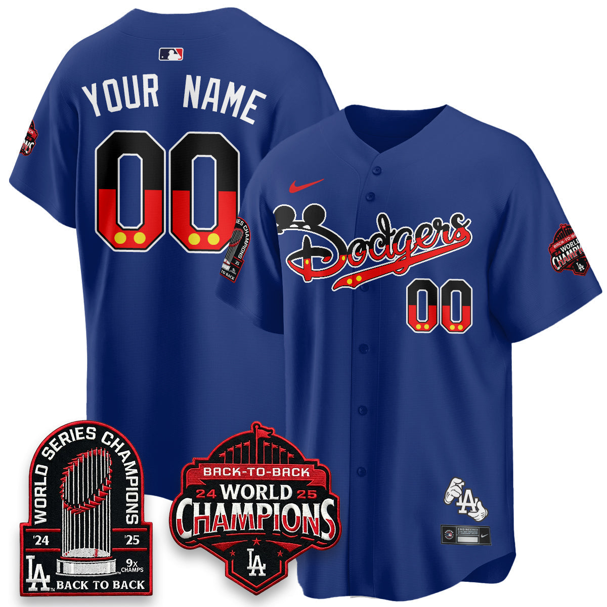 Los Angeles Dodgers x Mouse Vapor Limited Custom Jersey- Stitched-Cuztomshoes