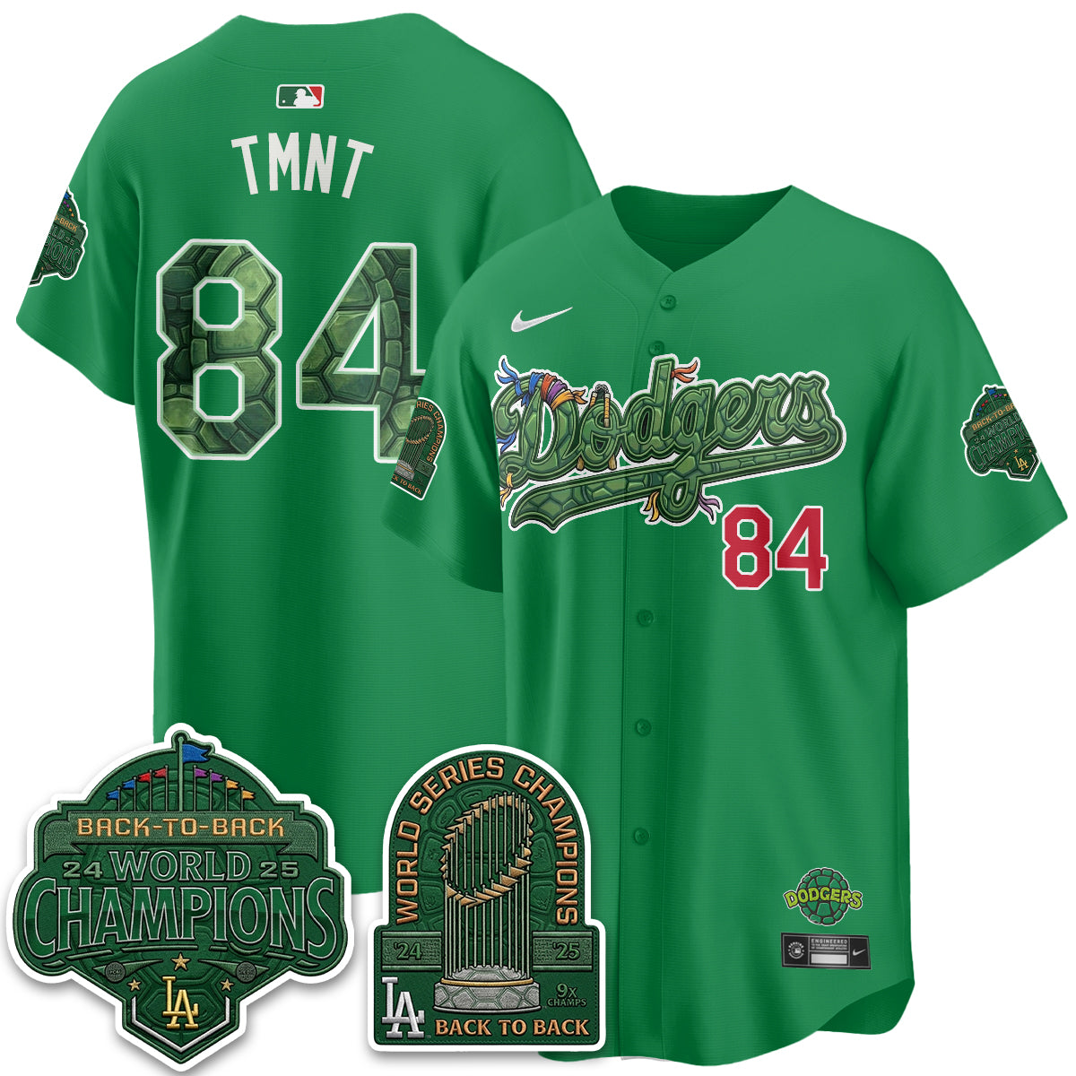 Los Angeles Dodgers x TMNT 2026 Vapor Jersey - Stitched-Cuztomshoes