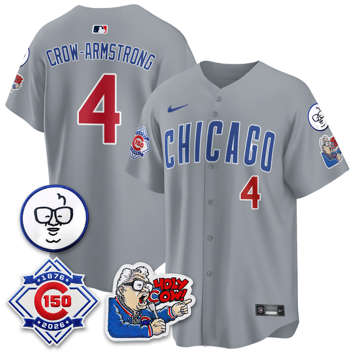 Chicago Cubs 150th Anniversary Harry Caray Holy Cow Vapor Premier Limited Jersey - Stitched V2-Cuztomshoes