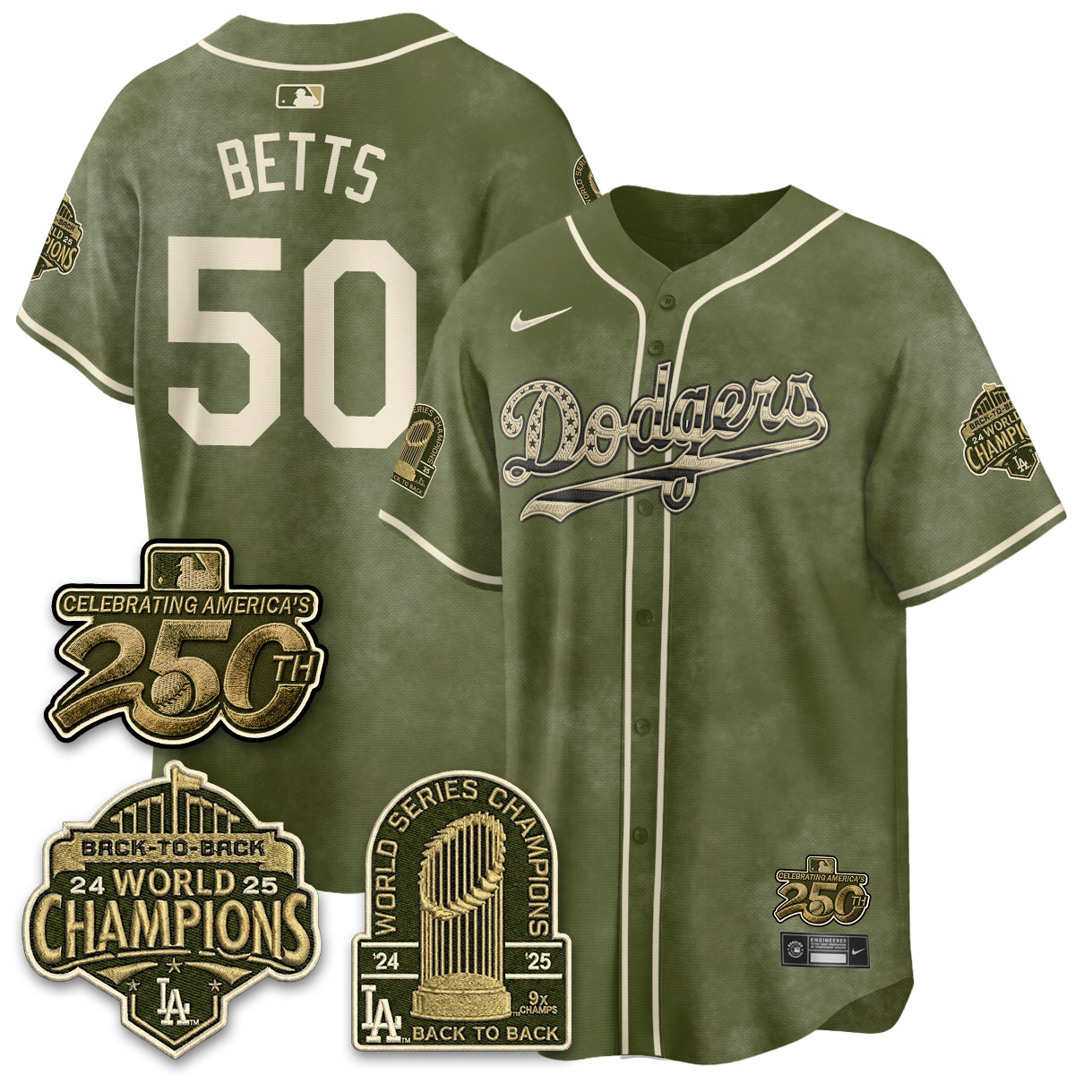 Los Angeles Dodgers New Era Olive 2026 Armed Forces Day Jersey -Stitched V2