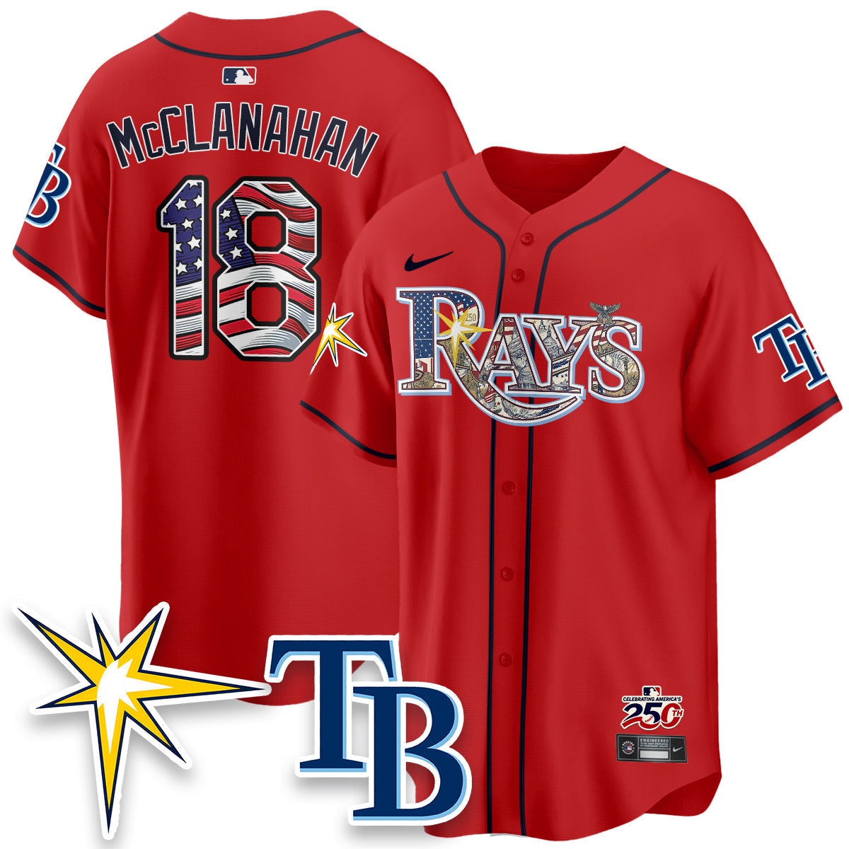 Tampa Bay Rays 2026 Independence Day USA Vapor Limited Jersey - Stitched
