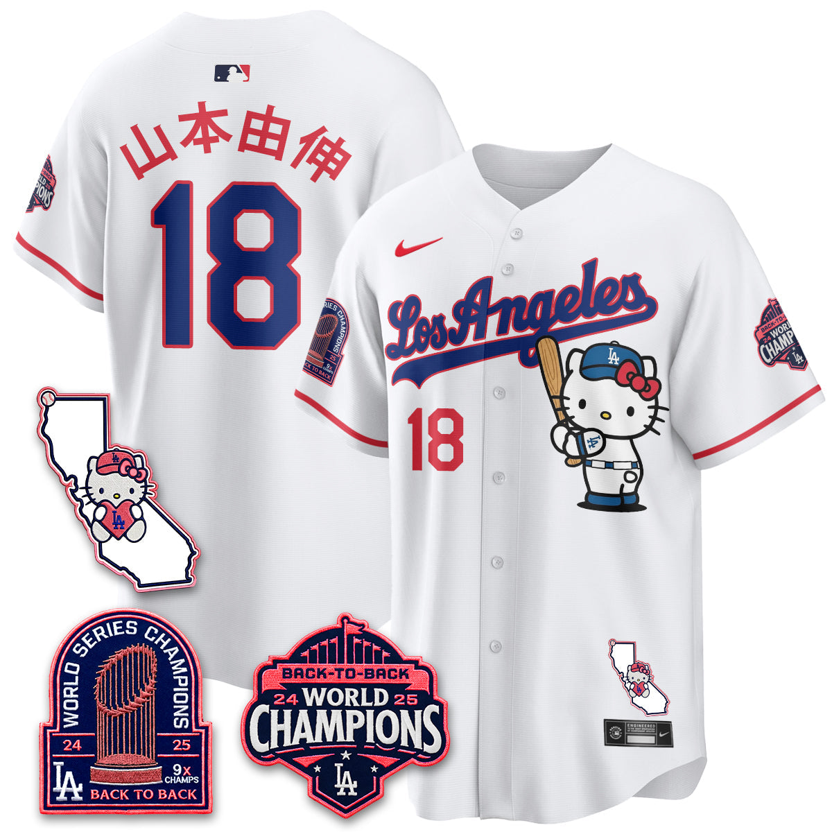 Los Angeles Dodgers x Meow KT 2026 Vapor Jersey - Stitched - V4-Cuztomshoes