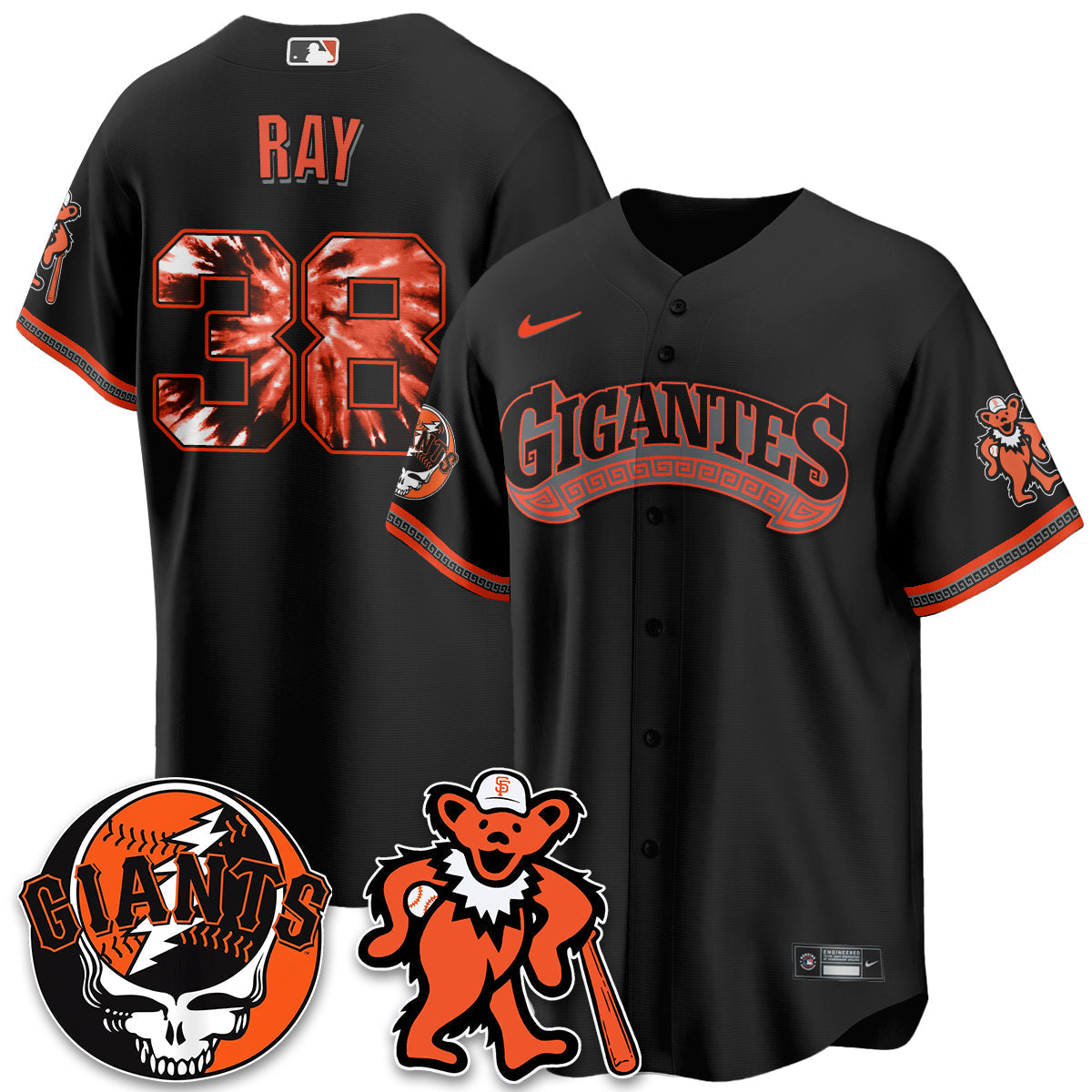 San Francisco Giants x Grateful Dead Vapor Jersey - Stitched