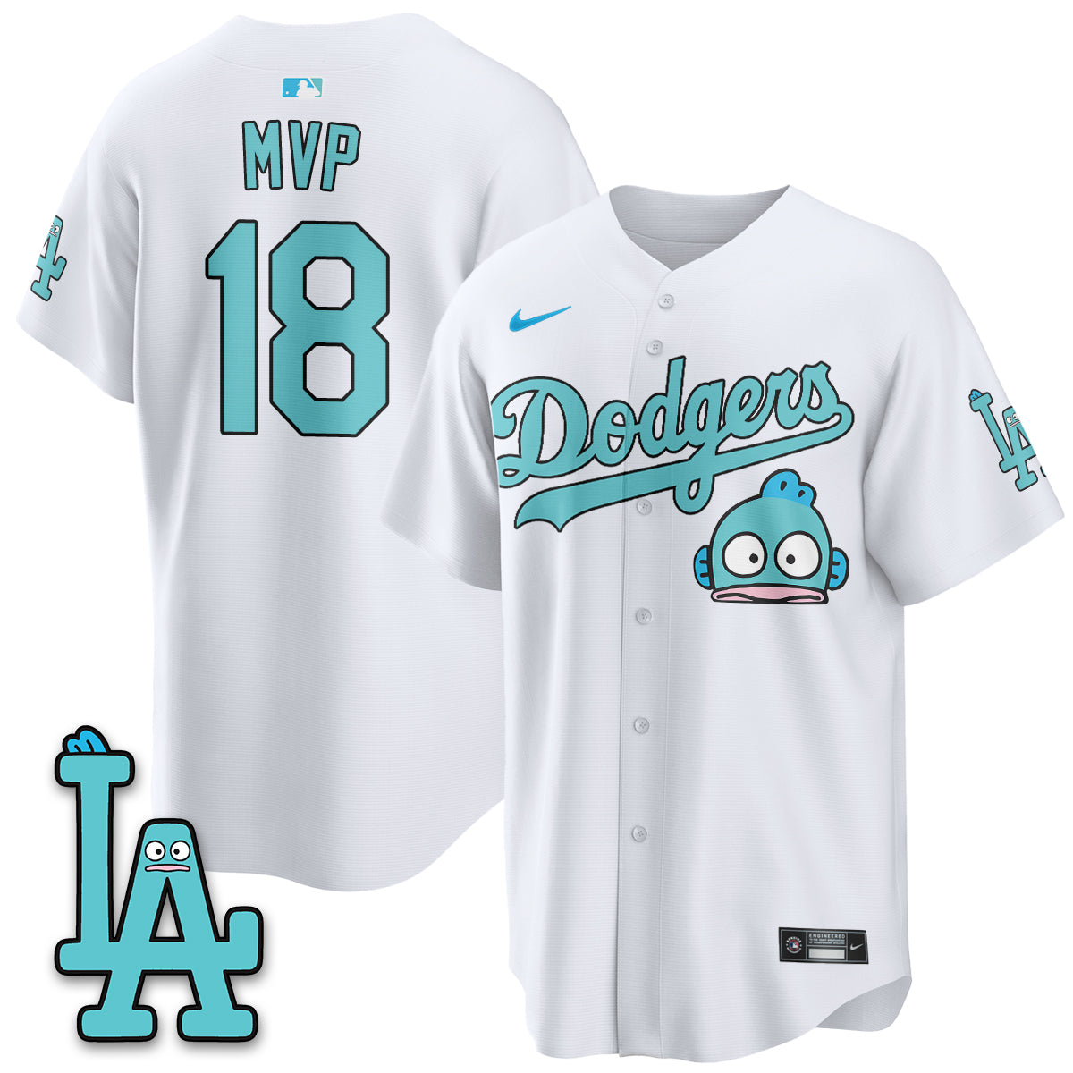 Los Angeles Dodgers x Hangyodon Edition Vapor Jersey- Stitched-Cuztomshoes