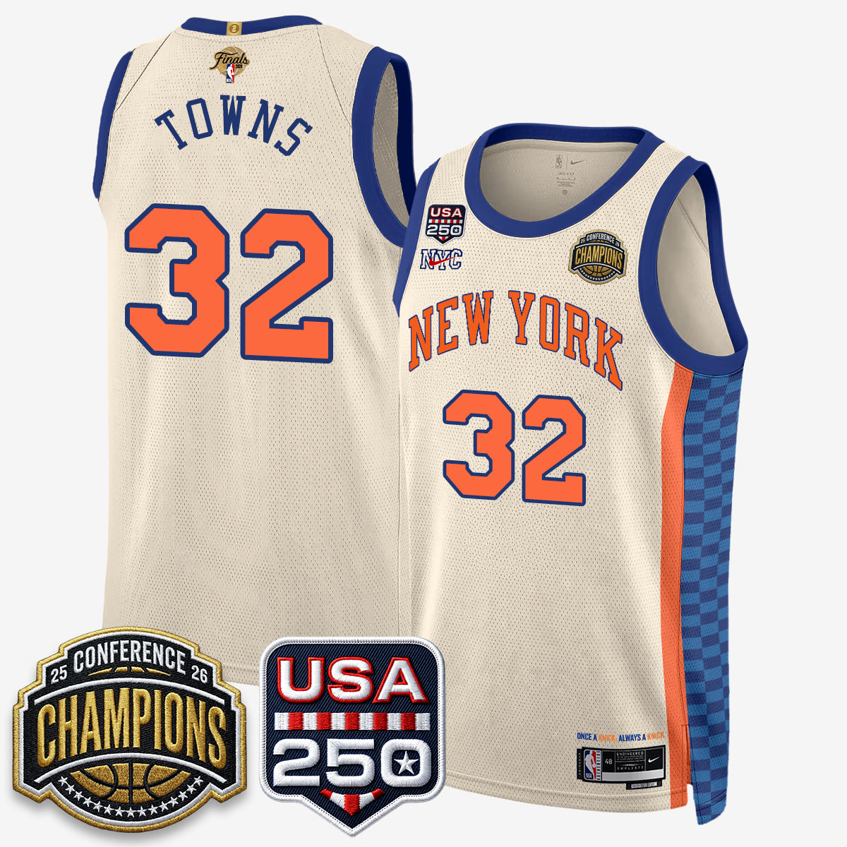 New York Knicks 2026 Basketball Eastern Conference Champions City Edition Jersey V2- Stitched-Cuztomshoes